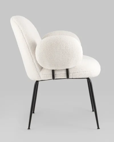 Кресло Nina, белый УТ000039073 Stool Group, /ткань тедди, ножки/металл/, размеры - *****мм фото 3