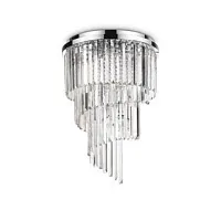 Люстра хрустальная CARLTON PL12 CROMO Ideal Lux прозрачная на 12 ламп, основание хром в стиле классический 