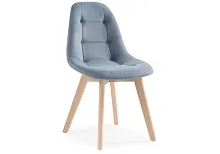 Деревянный стул Filip blue / wood 15102 Woodville, синий/велюр, ножки/массив бука дерево/натуральный, размеры - ****460*530