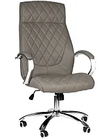 Офисное кресло для руководителей 117B-LMR BENJAMIN, цвет серый Dobrin, серый/экокожа, ножки/металл/хром, размеры - 1200*1270***670*670
