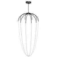 Светильник подвесной LED Стелла 412010601 DeMarkt хром на 1 лампу, основание чёрное в стиле классический хай-тек 