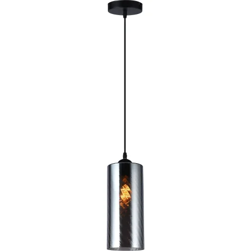 Светильник подвесной Pamella TL1222H-01SM Toplight чёрный серый 1 лампа, основание чёрное в стиле современный 