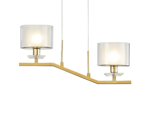 Светильник подвесной 4402/S gold Newport прозрачный 2 лампы, основание золотое в стиле американский современный классический  фото 2