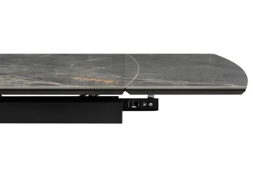 Керамический стол Катчел 120(180)x80 nebula gold / черный 621187 Woodville столешница чёрная из керамика фото 6