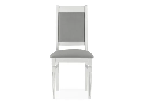 Деревянный стул Арнол серый / белый 575485 Woodville, серый/велюр, ножки/массив дерева/белый, размеры - ****450*560 фото 2