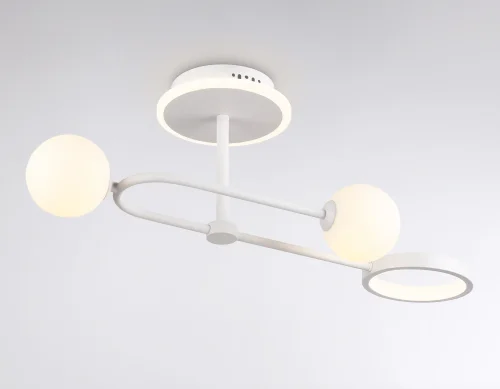 Светильник потолочный LED с пультом FL66221 Ambrella light белый 1 лампа, основание белое в стиле современный хай-тек с пультом фото 3