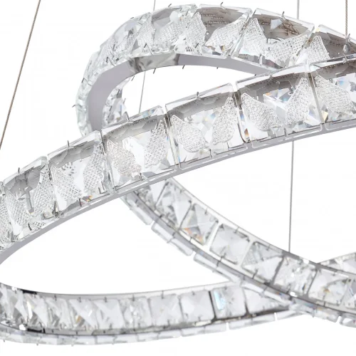 Люстра подвесная LED с пультом AM-Venezia 311311/D600-D400 NI Arte Milano прозрачная на 1 лампу, основание никель в стиле современный кольца с пультом фото 11
