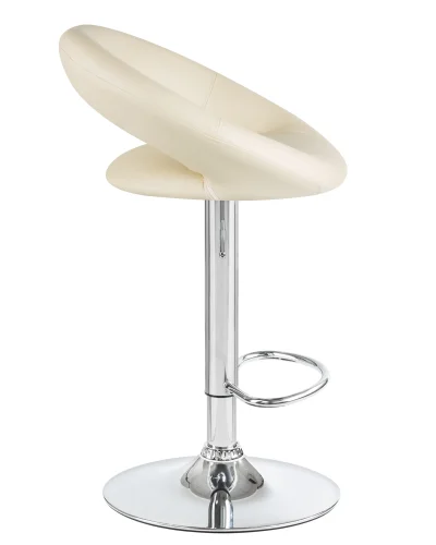 Стул барный набор 2 шт. SET-2 5001-LM MIRA , цвет сиденья кремовый, цвет основания хром Dobrin, /экокожа, ножки/металл/хром, размеры - 790*1020***535*470 фото 4