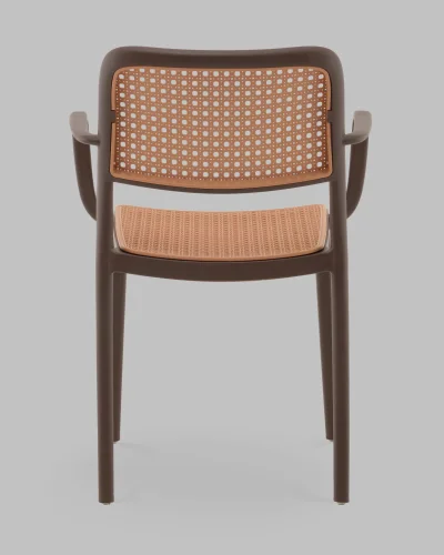 Стул Yona, пластиковый, с подлокотниками, коричневый УТ000040843 Stool Group, коричневый/пластик, ножки/металл/коричневый, размеры - *810**** фото 4