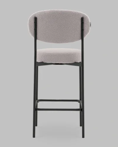Стул полубарный Бриф DD букле светло-серый УТ000041505 Stool Group, серый/букле, ножки/сталь/чёрный, размеры - ***** фото 4