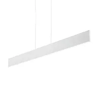 Светильник подвесной DESK SP1 BIANCO Ideal Lux белый на 1 лампу, основание белое в стиле современный линейный