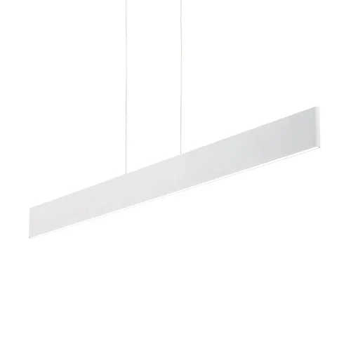 Светильник подвесной DESK SP1 BIANCO Ideal Lux белый на 1 лампу, основание белое в стиле современный линейный