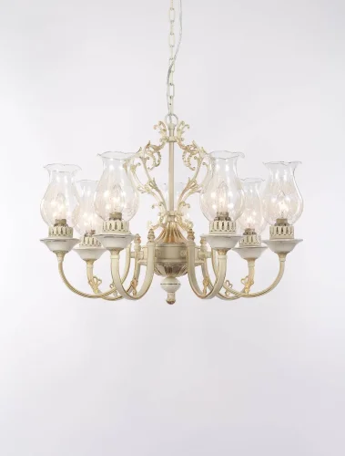 Люстра подвесная VETRALLA 180.7 Ivory Lucia Tucci прозрачная на 7 ламп, основание белое в стиле классический 