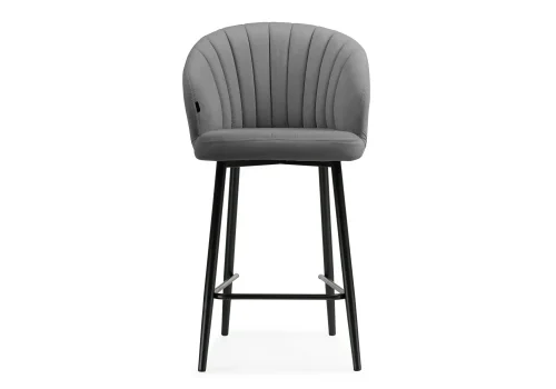 Полубарный стул Бэнбу velutto 32 / черный 499987 Woodville, серый/велюр, ножки/металл/чёрный, размеры - ****550*560 фото 2