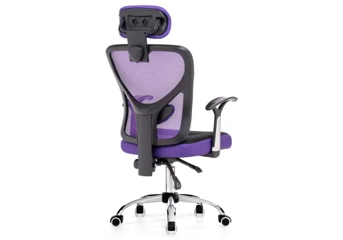 Компьютерное кресло Lody 1 фиолетовое / черное 11481 Woodville, чёрный фиолетовый/ткань, ножки/металл/хром, размеры - *1230***600*680 фото 3