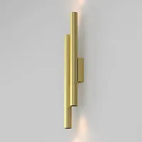 Бра LED Calipso C082WL-24W2.7K-BS Maytoni латунь на 1 лампу, основание латунь в стиле современный хай-тек трубочки