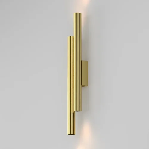 Бра LED Calipso C082WL-24W2.7K-BS Maytoni латунь на 1 лампу, основание латунь в стиле современный хай-тек трубочки