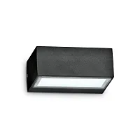 Настенный светильник TWIN AP1 NERO Ideal Lux уличный IP44 чёрный 1 лампа, плафон чёрный в стиле современный G9