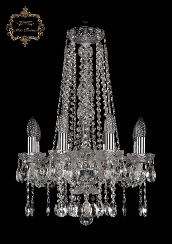 Люстра подвесная хрустальная 11.12.8.141.h-62.Cr.Sp Bohemia Art Classic прозрачная на 8 ламп, основание хром в стиле классический 