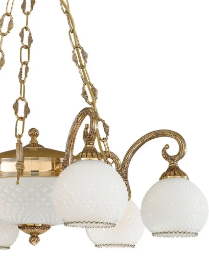 Люстра подвесная  L 8500/6+2 Reccagni Angelo белая на 8 ламп, основание золотое в стиле классический  фото 3