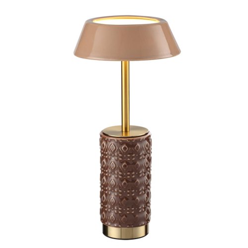 Настольная лампа LED Lulu 5453/8TLA Odeon Light бежевая на 1 лампу, основание латунь коричневое керамика металл в стиле классический современный аккумулятор фото 4 Настольная лампа LED Lulu 5453/8TLA Odeon Light бежевая на 1 лампу, основание латунь коричневое керамика металл в стиле классический современный аккумулятор фото 4