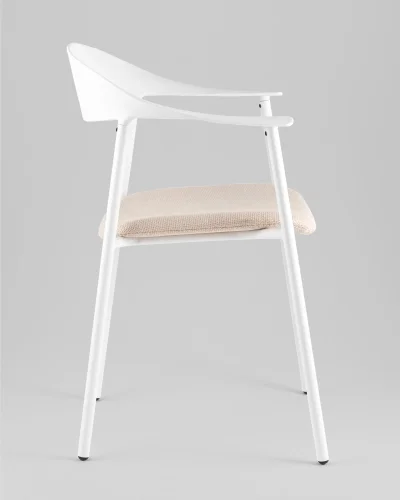 Стул Eila, с подушкой, пластик белый УТ000039779 Stool Group, белый/рогожка, ножки/пластик/белый, размеры - *775***502*591 фото 3