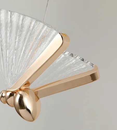 Светильник подвесной LED Баттерфляй 08444-1B,33 Kink Light прозрачный 2 лампы, основание золотое в стиле современный флористика бабочки фото 3