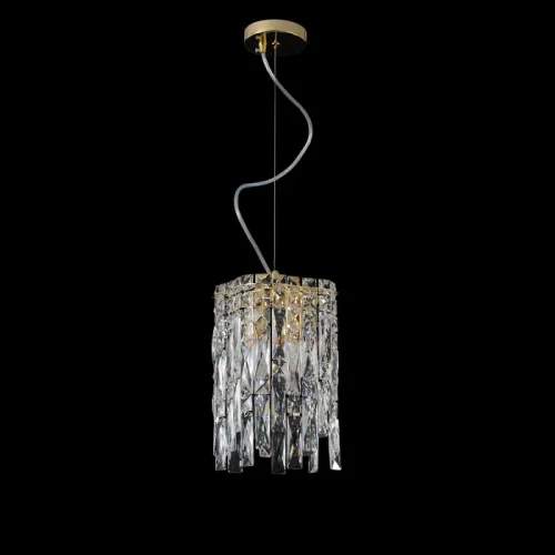 Светильник подвесной ABRIL SP2 GOLD Crystal Lux прозрачный на 2 лампы, основание золотое в стиле классический фото 2 Светильник подвесной ABRIL SP2 GOLD Crystal Lux прозрачный на 2 лампы, основание золотое в стиле классический фото 2