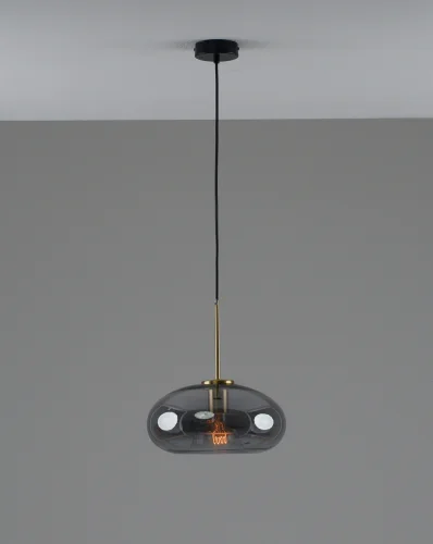 Светильник подвесной Laura V11530-1P Moderli чёрный дымчатый на 1 лампу, основание чёрное в стиле современный лофт фото 2
