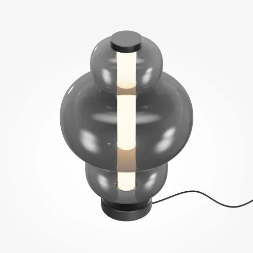 Настольная лампа LED Atmos MOD364TL-L15B3K Maytoni серая 1 лампа, основание чёрное металл в стиле современный арт-деко выдувное фото 3