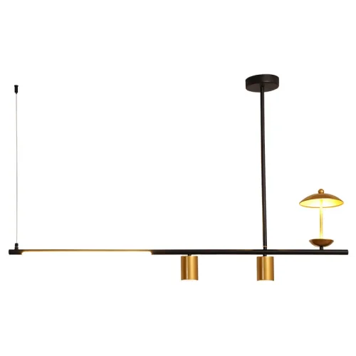 Светильник подвесной HETLEY B L4 Gold Black 203911-23 ImperiumLoft чёрный на 4 лампы, основание золотое в стиле современный фото 17