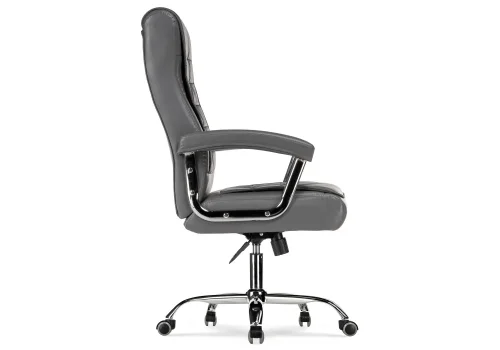 Компьютерное кресло Idon light gray 15252 Woodville, серый/искусственная кожа, ножки/металл/хром, размеры - *1250***650*710 фото 4