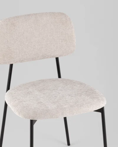 Стул Chao, светло-серый, черные ножки, 2шт./уп. УТ000039971 Stool Group, серый/рогожка, ножки/металл/чёрный, размеры - *780**** фото 2