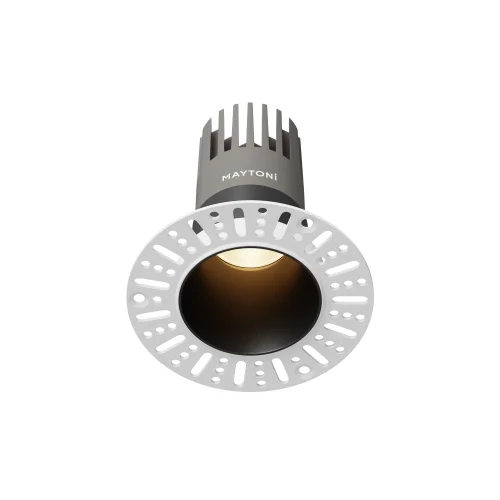Светильник точечный LED Dip DL120-10W-3K-TRS-B Maytoni чёрный на 1 лампу, основание чёрное в стиле современный хай-тек круглый для затирки