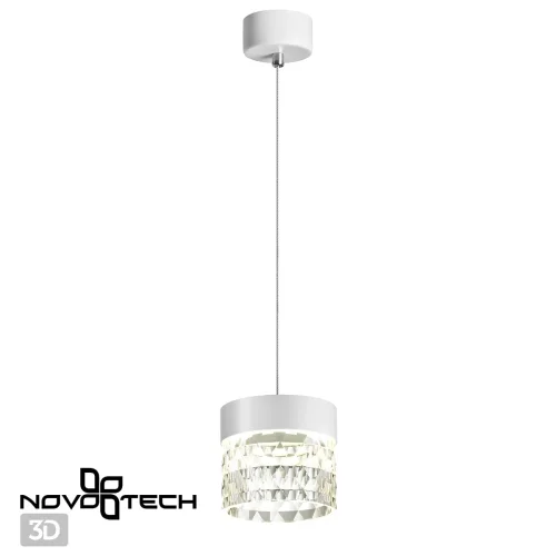 Светильник подвесной LED Aura 358999 Novotech белый прозрачный 1 лампа, основание белое в стиле современный хай-тек  фото 4