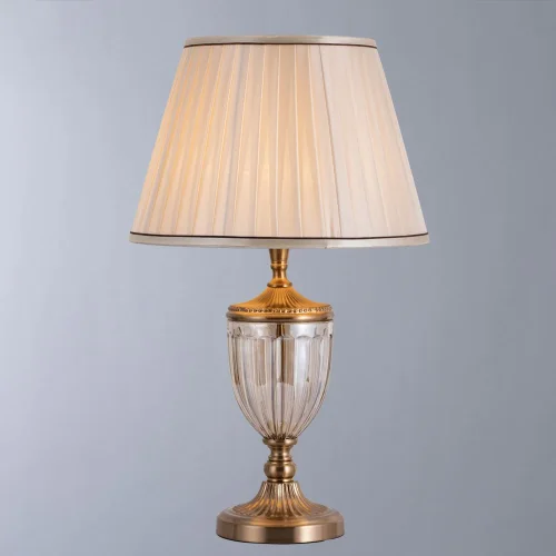 Настольная лампа Radison A2020LT-1PB Arte Lamp белая 1 лампа, основание медь прозрачное стекло металл в стиле классический  фото 2