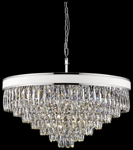 Люстра подвесная хрустальная Clarissa WE136.22.103 Wertmark прозрачная на 22 лампы, основание хром белое в стиле классический 