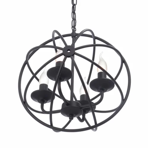 Люстра подвесная V4075/4 Vitaluce без плафона на 4 лампы, основание чёрное в стиле лофт  фото 3