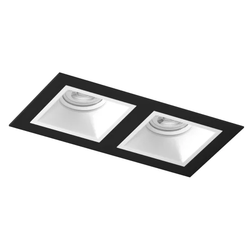 Светильник точечный Domino D5270606WMOD Lightstar белый чёрный на 2 лампы, основание чёрное белое в стиле современный прямоугольный Светильник точечный Domino D5270606WMOD Lightstar белый чёрный на 2 лампы, основание чёрное белое в стиле современный прямоугольный