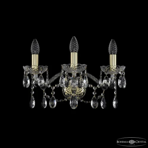 Бра 1413B/3/165 G Bohemia Ivele Crystal без плафона на 3 лампы, основание золотое в стиле классика sp