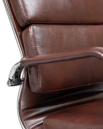 Офисное кресло для руководителей 103F-LMR ARNOLD, цвет коричневый Dobrin, коричневый/экокожа, ножки/металл/хром, размеры - 1130*1180***670*670 фото 10