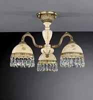 Люстра потолочная PL 6926/3 Reccagni Angelo жёлтая на 3 лампы, основание золотое в стиле кантри классический 