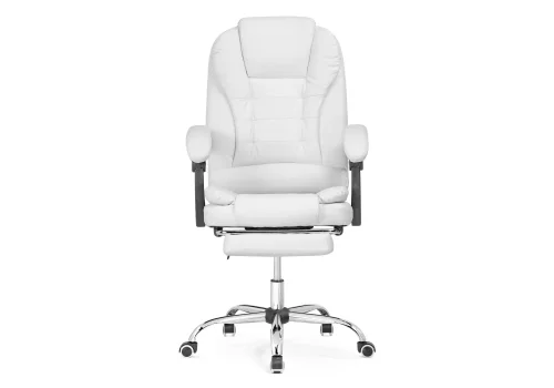 Компьютерное кресло Orvil white 15569 Woodville, белый/экокожа, ножки/металл/хром, размеры - *1220***610*640 фото 3