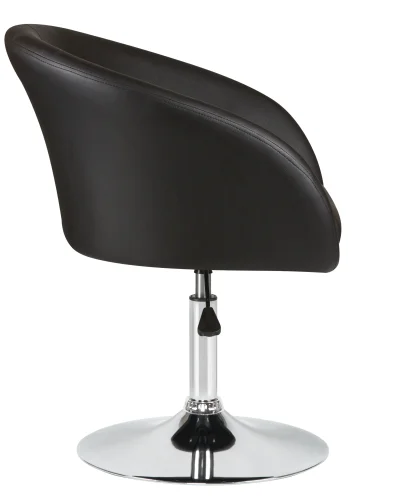Кресло дизайнерское 8600-LM,  цвет сиденья черный, цвет основания хром Dobrin, чёрный/экокожа, ножки/металл/хром, размеры - 750*900***600*570 фото 3