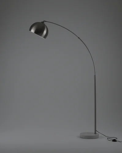 Торшер Arco V11516-1F Moderli изогнутый матовый хром на 1 лампу, основание матовое хром в стиле современный лофт  Торшер Arco V11516-1F Moderli изогнутый матовый хром на 1 лампу, основание матовое хром в стиле современный лофт