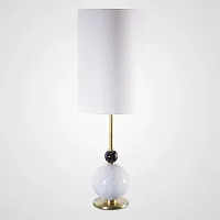 Настольная лампа Marble Ball SN009 180006-22 ImperiumLoft белая 1 лампа, основание белое мрамор металл в стиле современный лофт минимализм 