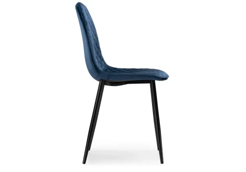 Стул на металлокаркасе Capri dark blue / black 11947 Woodville, синий/вельвет, ножки/металл/чёрный, размеры - ****450*510 фото 3