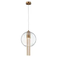 Светильник подвесной Flusso P095PL-01BZ1 Maytoni прозрачный 1 лампа, основание бронзовое в стиле модерн шар