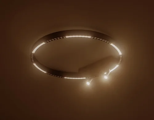 Светильник потолочный LED FL5808 Ambrella light чёрный 1 лампа, основание чёрное в стиле современный хай-тек кольца фото 3