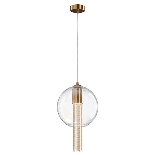 Светильник подвесной Flusso P095PL-01BZ1 Maytoni прозрачный 1 лампа, основание бронзовое в стиле современный шар